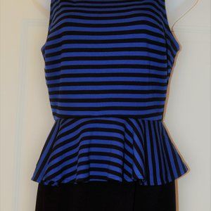 F21 Black and Blue Peplum Dress